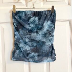Blue floral rebellious dreamer tube top